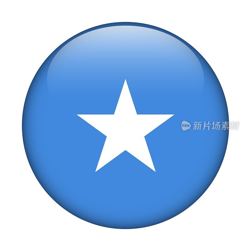 索马里国旗。矢量图标。用于web, app, ui的玻璃按钮。光滑的旗帜。